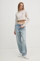 Βαμβακερή μπλούζα με μακριά μανίκια Calvin Klein Jeans J20J224991 μπεζ SS25