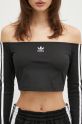 Tričko s dlhým rukávom adidas Originals Off Shoulder čierna JD0274