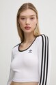 Лонгслів adidas Originals 3S LS CROP білий JD4625