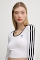 Лонгслив adidas Originals 3S LS CROP белый JD4625