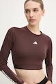 adidas Performance longsleeve treningowy Hyperglam brązowy IX3247