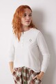 women'secret longsleeve piżamowy bawełniany MIX AND MATCH LOVE ACTUALLY bawełna beżowy 3278418