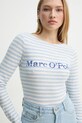 Bavlněné tričko s dlouhým rukávem Marc O'Polo modrá 502219652131