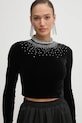 Велюрова блузка Marciano Guess DANSE чорний 5RGP26.6313A