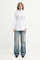 Bavlněná košile MM6 Maison Margiela S52DT0047.M35152 béžová SS25