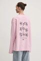 Moschino Jeans longsleeve din bumbac roz 1208.3229