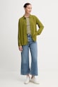 Βαμβακερή μπλούζα με μακριά μανίκια United Colors of Benetton 30YSD109W πράσινο AW25