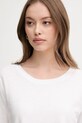 United Colors of Benetton longsleeve din bumbac alb 3BVXD109G