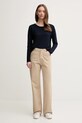 Bavlnené tričko s dlhým rukávom United Colors of Benetton 3BVXD109G tmavomodrá SS25