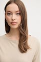 United Colors of Benetton top a maniche lunghe in cotone beige 3096D109E