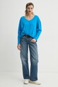 American Vintage longsleeve bawełniany SON02GGE25 fioletowy SS25