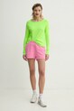 American Vintage longsleeve din bumbac SON31GE25 verde SS25