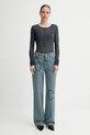 Bavlnené tričko s dlhým rukávom ZADIG&VOLTAIRE JWTS02690.21 sivá SS25