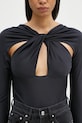 Боди Coperni Twisted Cut-Out Jersey Bodysuit черен COPJS19545C