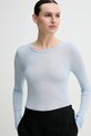 Samsoe Samsoe longsleeve din amestec de lana SADOU albastru F10000014