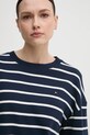 Bavlněné tričko s dlouhým rukávem Tommy Hilfiger námořnická modř WW0WW45519