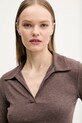 Tričko s dlouhým rukávem Abercrombie & Fitch hnědá KI139.5208.480