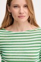 Oblečenie Tričko s dlhým rukávom s prímesou ľanu United Colors of Benetton 38O0D109X zelená