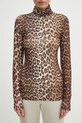 GANNI bluză Printed Mesh maro T4122