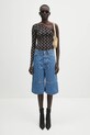 Блуза Marine Serre Recycled Moon Jersey SS Asymmetric черен WTS014A.CJER0001