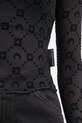 Marine Serre longsleeve shirt Recycled Mesh Flock SS Cropped WTS012A.CJER0005 black