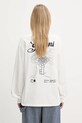 Îmbrăcăminte GANNI longsleeve din bumbac Re-cut Heavy Jersey Charm T4139 alb