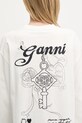 GANNI longsleeve din bumbac Re-cut Heavy Jersey Charm T4139 alb