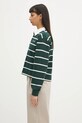 Pamučna dukserica Sporty & Rich Serif Logo Cropped Rugby Polo ST008606300GR51 zelena SS25