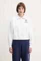Tričko Sporty & Rich Crown Country Embroidered Cropped Polo nášivka biela ST072612202WH01