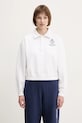 Футболка Sporty & Rich Crown Country Embroidered Cropped Polo хлопок белый ST072612202WH01