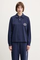 Sporty & Rich top a maniche lunghe in cotone Riding Club Longsleeve Pique Polo regolare blu navy TO086612244BL106