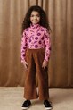 Хлопковый детский лонгслив Mini Rodini Squiggly cats хлопок розовый 2512012028
