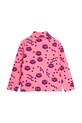 Девочка Хлопковый детский лонгслив Mini Rodini Squiggly cats 2512012028 розовый