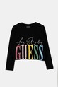 Tričko s dlhým rukávom Guess s elastanom čierna J5RI01.K6YW4.PPYA