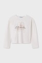Mayoral longsleeve bawełniany dziecięcy 6031.8A.Junior.PPYA beżowy SS25