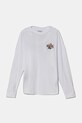 Vans longsleeve din bumbac pentru copii The Carn print alb VN000MEWWHT1