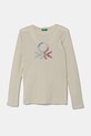 United Colors of Benetton longsleeve din bumbac pentru copii print bej 3I9WC10MY.G.Seasonal