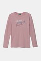 Otroška bombažna majica z dolgimi rokavi United Colors of Benetton Okrogel roza 3I9WC10MY.G.Seasonal