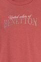 Fete United Colors of Benetton longsleeve din bumbac pentru copii 3I9WC10MY.G.Seasonal roz