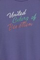 Дівчинка Дитячий бавовняний лонгслів United Colors of Benetton 3I9WC10MY.G.Seasonal фіолетовий