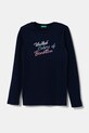 United Colors of Benetton longsleeve din bumbac pentru copii print bleumarin 3I9WC10MY.G.Seasonal
