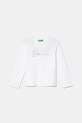 United Colors of Benetton longsleeve din bumbac pentru copii print alb 3I9WG10HV.P.Seasonal