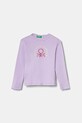 United Colors of Benetton longsleeve din bumbac pentru copii print violet 3I9WG10HV.P.Seasonal