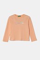 Дитячий бавовняний лонгслів United Colors of Benetton бавовна помаранчевий 3I9WG10HV.P.Seasonal