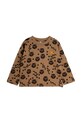 Дитячий бавовняний лонгслів Mini Rodini Squiggly cats 2512011316 коричневий SS25