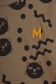 Mini Rodini longsleeve din bumbac pentru copii Squiggly cats maro 2512011316