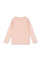 Dětské bavlněné tričko s dlouhým rukávem Konges Sløjd MINNA BLOUSE GOTS kulatý růžová KS102814