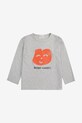 Bobo Choses longsleeve bawełniany dziecięcy Joyful Face 125AC136 szary SS25