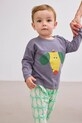 Dětské bavlněné tričko s dlouhým rukávem Bobo Choses Happy Dog kulatý modrá 125AB017