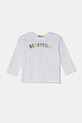 Detská bavlnená košeľa s dlhým rukávom United Colors of Benetton bavlna biela 3I1XG10HS.P.Seasonal